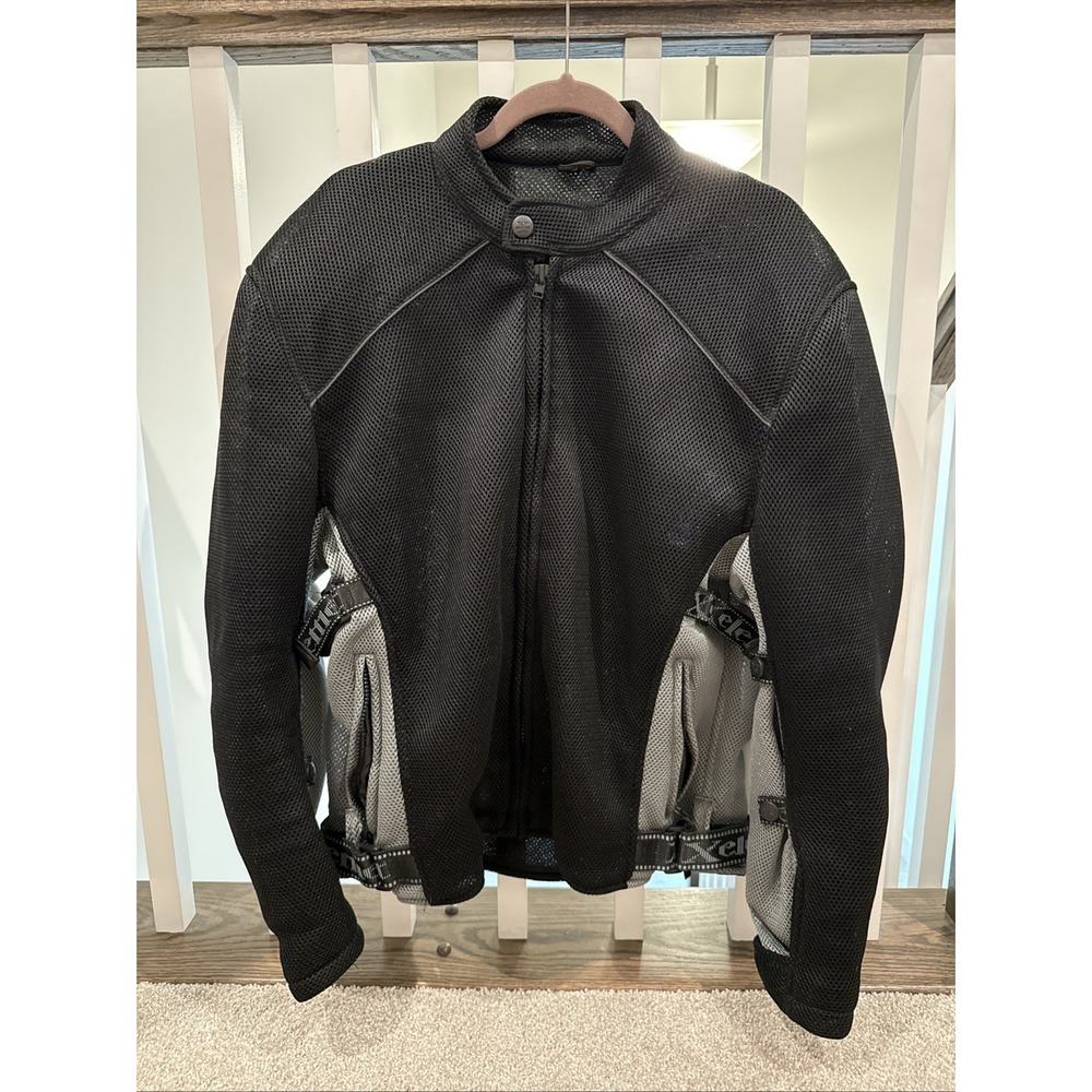 Xelement Black Mesh‎ Motorcycle Jacket Padded Men's Size XL Breathable